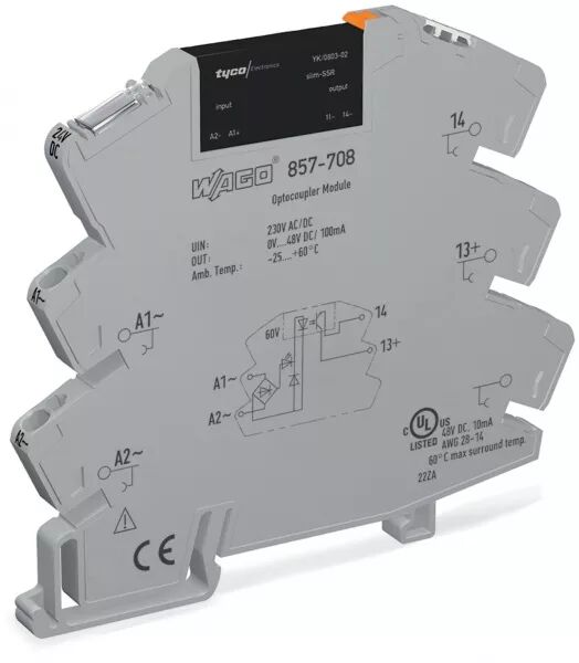 MODULE AVEC RELAIS STATIQUE 230 V AC/DC / 0..48 V DC - 0.1 A