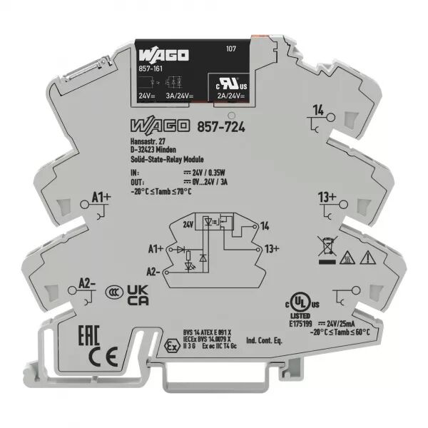 MODULE AVEC RELAIS STATIQUE 24 V DC / 0..24 V DC - 2 A