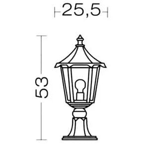 MONACO - Borne Ext. IP43 IK02, vert, E27 100W max., Lpe non incl., haut. 53cm (3043)