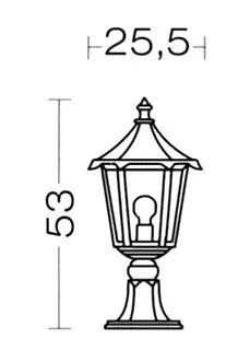 MONACO - BORNE EXT. IP43 IK02, VERT, E27 100W MAX., LPE NON INCL., HAUT. 53CM
