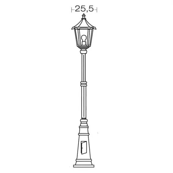 MONACO - Lant.+Mat IP43 IK02, vert, E27 100W max., Lpe non incl., haut.2,49m (3067)