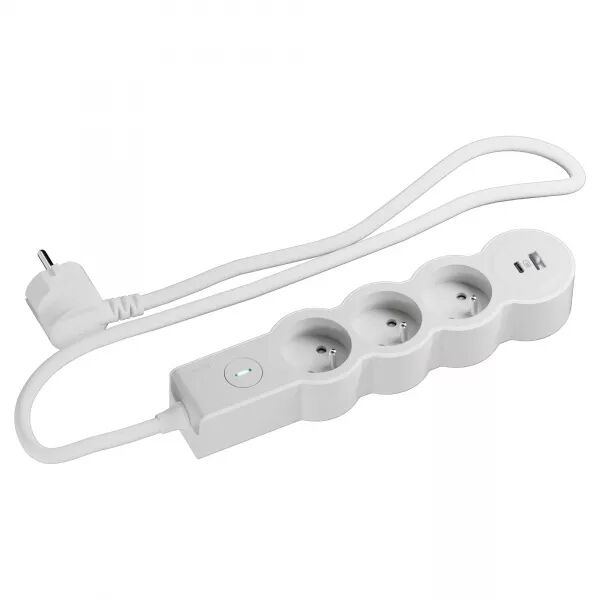 MULTIPRISE 3X2P+T 16A 230V-3680W + USB A/C - INTER ON/OFF - CORDON 1,5M - B