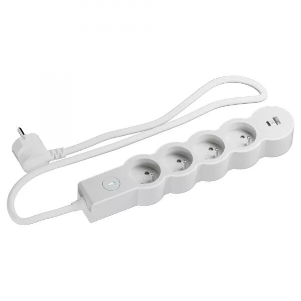 MULTIPRISE 4X2P+T 16A 230V-3680W + USB A/C - INTER ON/OFF - CORDON 1,5M - B
