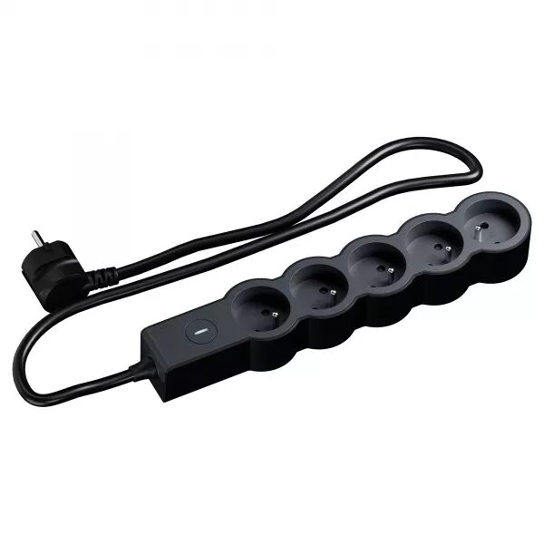 MULTIPRISE 5X2P+T 16A 230V-3680W INTER ON/OFF - CORDON 1,5M - N