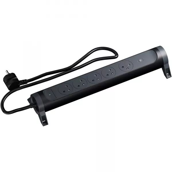 MULTIPRISE 5X2P+T SURFACE 16A 230V-3680W + DOUBLE USB C - CORDON 1,5M - N