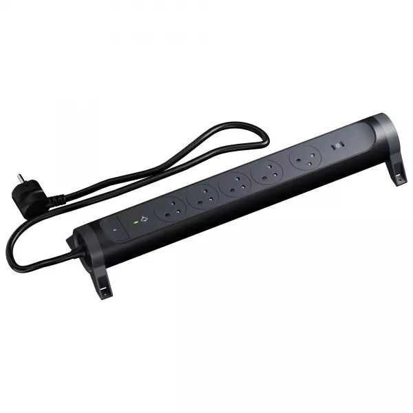 MULTIPRISE-BLOC ROTATIF 5X2P+T 16A 230V-3680W + 2XUSB C 4A 5V-20W - N