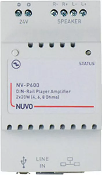 nuvo-lecteur de zone audio modulaire nuvo 2x20w dimensions 4 modules din (nv-p600)