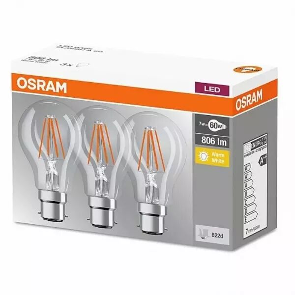 OSRAM - BTE3 Amp LED std cl fil 7W=60 B22 ch OSR (4058075819498)