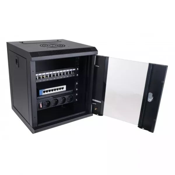 PACK 10\  CAT.6A COFFRET 6U+ETAGERE+PDU 4P+SWIT (IDPACK10POUCES)