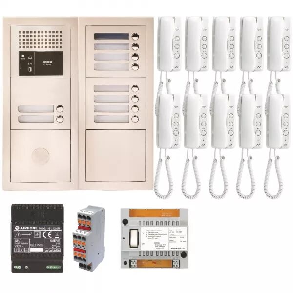 PACK AUDIO 10 BP, PROGRAMM�, ENCASTR�, CENTRALE, ALIM. & 10 POSTES AUDIO GT1D