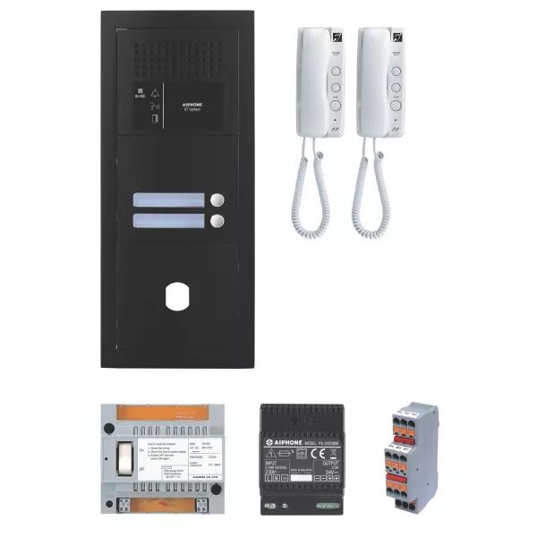 PACK AUDIO 2 BP, PROGRAMM�, ENCASTR�, ALIM. & 2 X GT1D, FINITION NOIRE SATIN