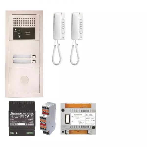 PACK AUDIO 2 BP PROGRAMM�, ENCASTR�, CENTRALE, ALIM. & 2 POSTES AUDIO GT1D