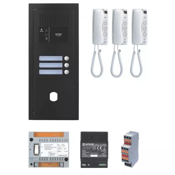PACK AUDIO 3 BP, PROGRAMM�, ENCASTR�, ALIM. & 3 X GT1D, FINITION NOIRE SATIN