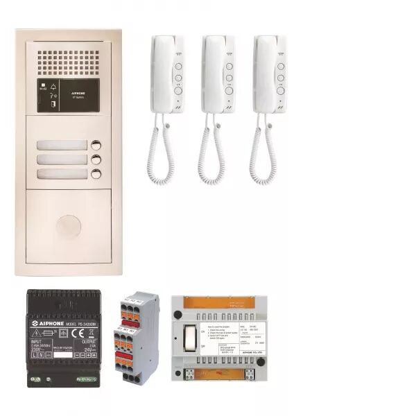 PACK AUDIO 3 BP PROGRAMM�, ENCASTR�, CENTRALE, ALIM. & 3 POSTES AUDIO GT1D