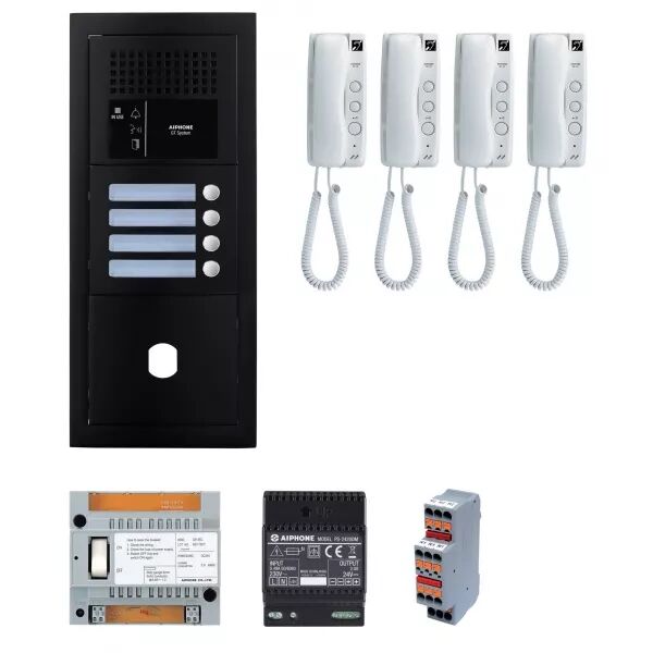 PACK AUDIO 4 BP, PROGRAMM�, ENCASTR�, ALIM. & 4 X GT1D, FINITION NOIRE SATIN