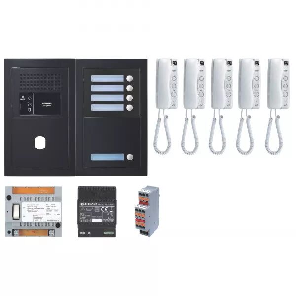 PACK AUDIO 5 BP, PROGRAMM�, ENCASTR�, ALIM. & 5 X GT1D, FINITION NOIRE SATIN