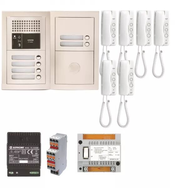PACK AUDIO 6 BP PROGRAMM�, ENCASTR�, CENTRALE, ALIM. & 6 POSTES AUDIO GT1D