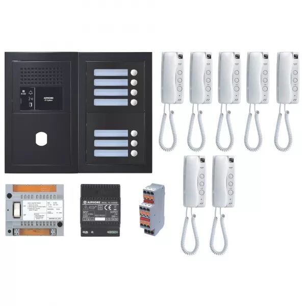 PACK AUDIO 7 BP, PROGRAMM�, ENCASTR�, ALIM. & 7 X GT1D, FINITION NOIRE SATIN