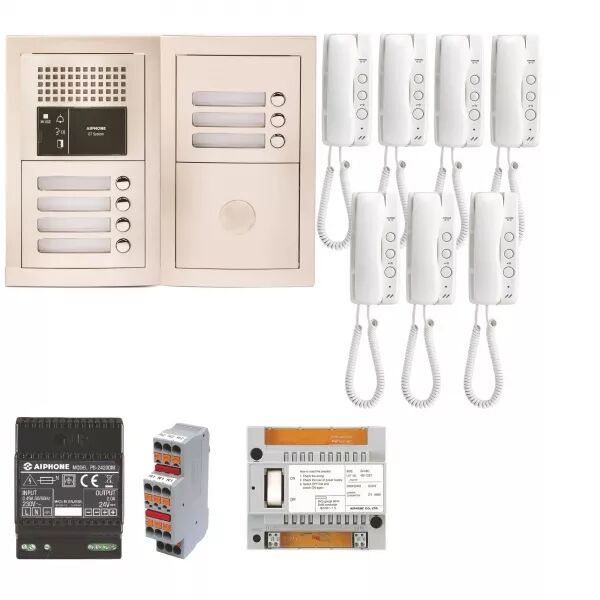PACK AUDIO 7 BP PROGRAMM�, ENCASTR�, CENTRALE, ALIM. & 7 POSTES AUDIO GT1D