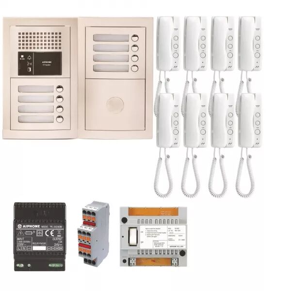 PACK AUDIO 8 BP PROGRAMM�, ENCASTR�, CENTRALE, ALIM. & 8 POSTES AUDIO GT1D