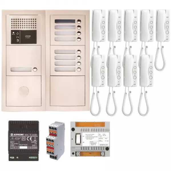 PACK AUDIO 9 BP PROGRAMM�, ENCASTR�, CENTRALE, ALIM. & 9 POSTES AUDIO GT1D
