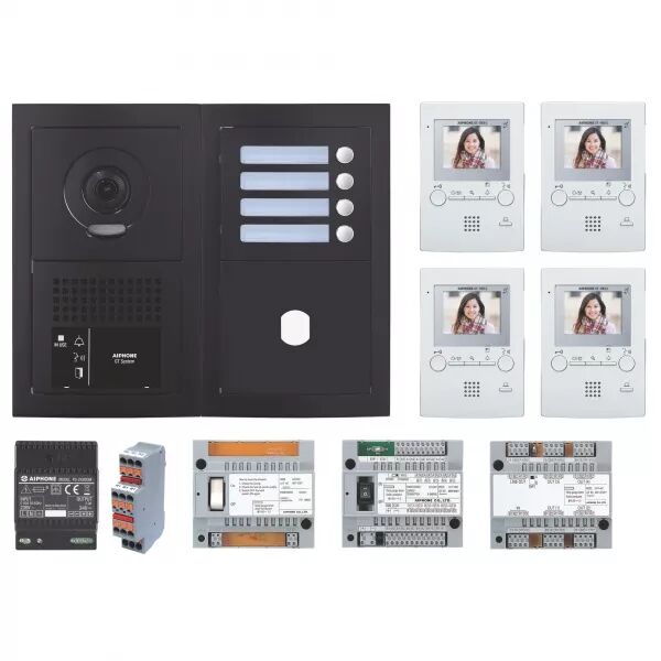 PACK VID�O PROGRAMM� 4 BP, PLATINE NOIRE SATIN, 4 X GT1M3L - D�LAI 3 SEMAINES
