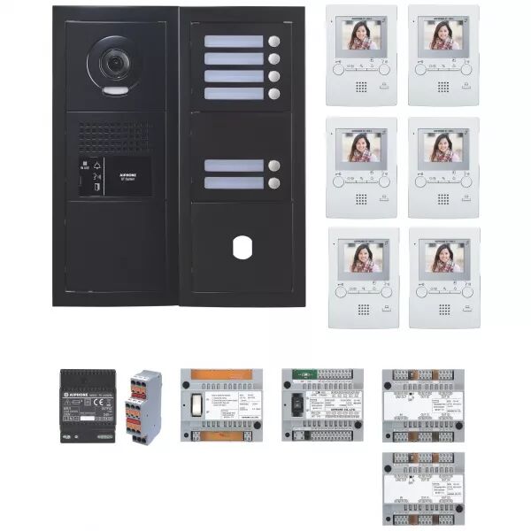 PACK VID�O PROGRAMM� 6 BP, PLATINE NOIRE SATIN, 6 X GT1M3L - D�LAI 3 SEMAINES