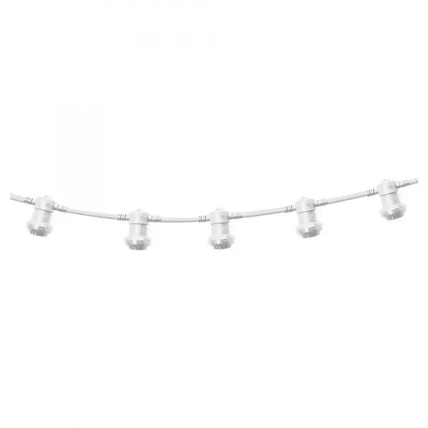 PARTY LIGHT: Guirlande IP44 prolongeable 10m, 10 douilles E27, blanc
