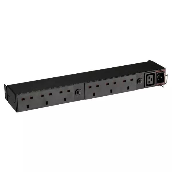 PDU Basique 1U pour onduleur, rackable, 16A, 6 prises anglaises + 1xC19 (EFLX6B)