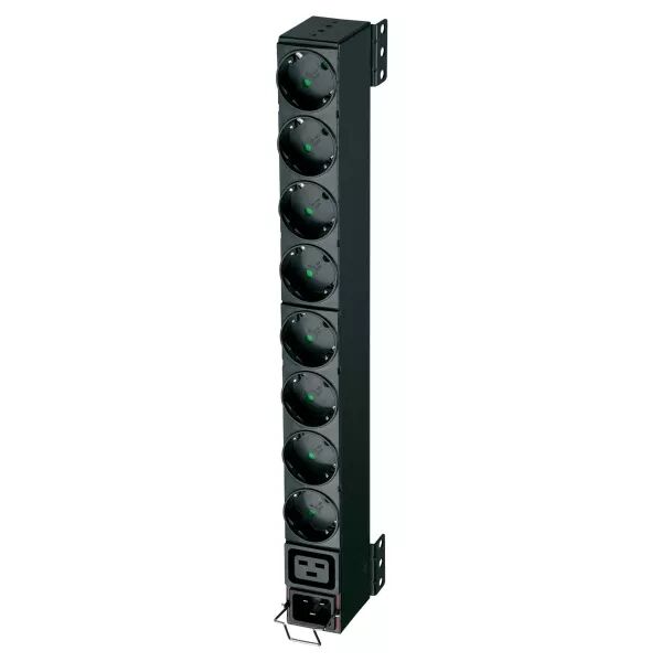PDU Basique 1U pour onduleur, rackable, 16A, 8 prises DIN + 1xC19 (EFLX8D)