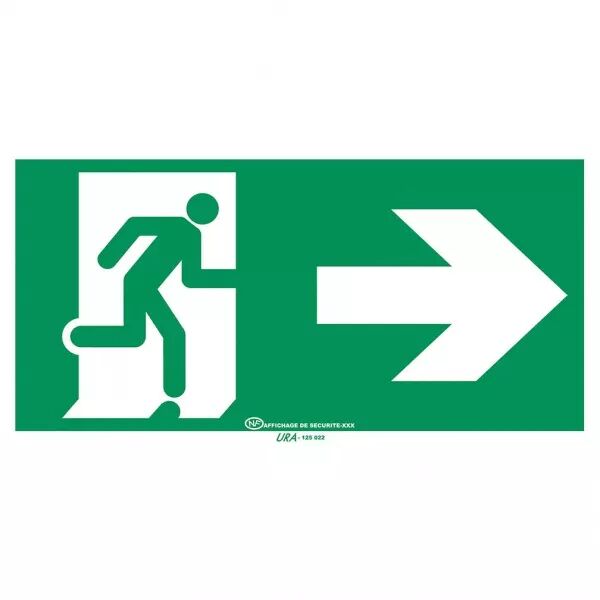 Pictogramme autocollant �vacuation avec fl�che vers la droite (956661)