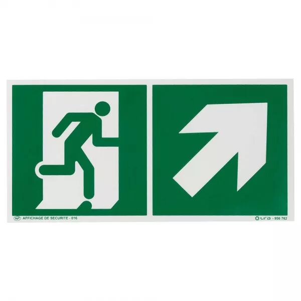Pictogramme autocollant �vacuation avec fl�che vers le haut � droite (956762)