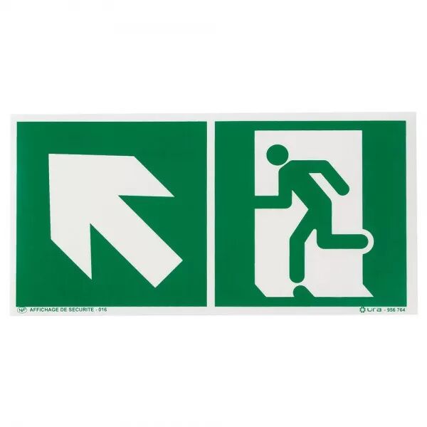 Pictogramme autocollant �vacuation avec fl�che vers le haut � gauche (956764)