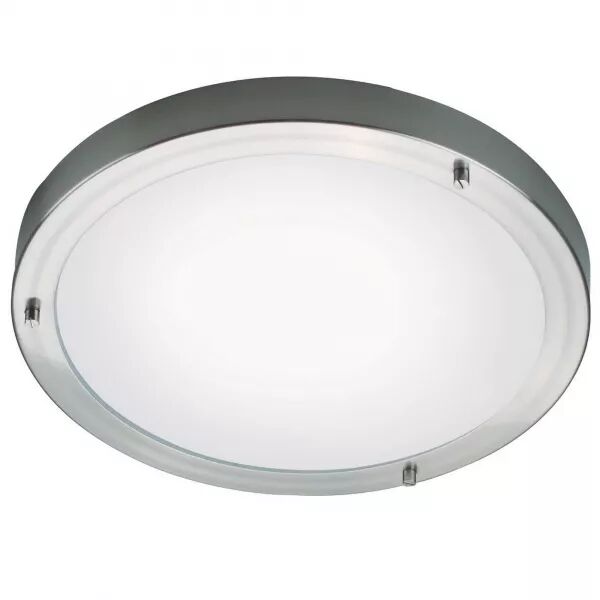 PLAFONNIER - ANCONA MAXI - VERRE - ACIER BROSS� -  E27