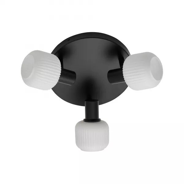PLAFONNIER - MILFORD MINI X3 - VERRE - NOIR -  E14