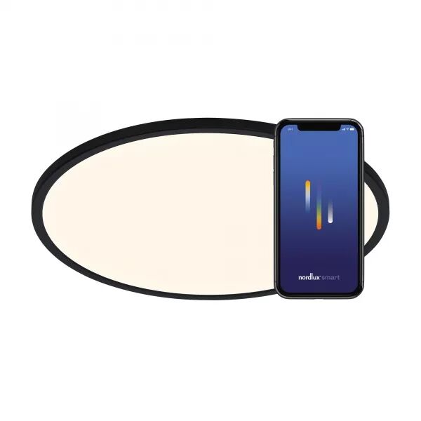 PLAFONNIER - OJASMART 60 -  PLASTIQUE - NOIR - LED MODULE INCL.