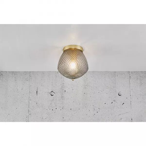 PLAFONNIER - ORBIFORM - VERRE - LAITON -  E27