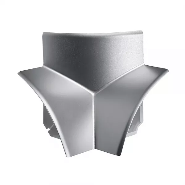 planet wattohm-angle int�rieur 3d pour corniche logix 80x80mm - pvc couleur aluminium (32603)