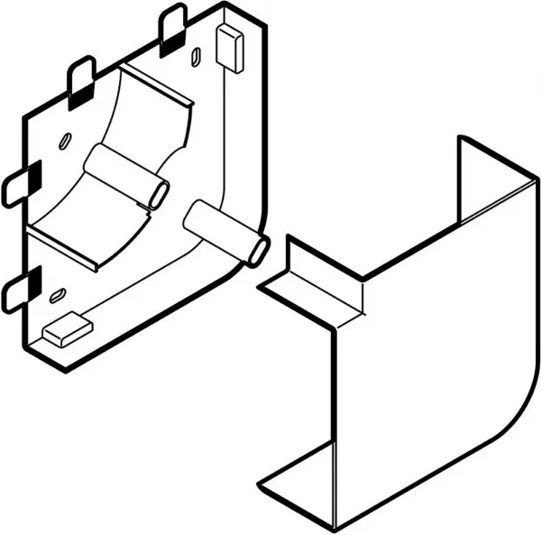 planet wattohm-angle plat - pour goulotte logix et logix zh 85x50mm - noir (68204)