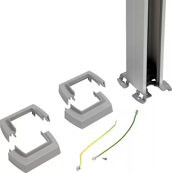 planet wattohm-colonne 1 compartiment logix 2,67m alu avec couvercles pvc blanc (pw32311)