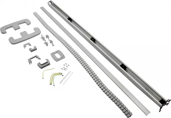 planet wattohm-colonne mobile  1 compartiment logix 2m aluminium (pw32314)