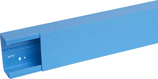 planet wattohm-goulotte distribution viadis 120x60mm-fond+couvercle-1 compart-longueur 2m-bleu (101005)