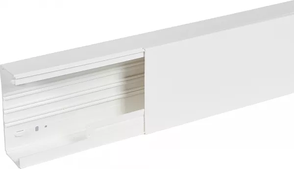 planet wattohm-goulotte distribution viadis 150x60mm-fond+couvercle-1 compart-longueur 2m-blanc (16520)