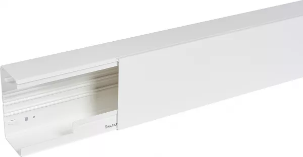 planet wattohm-goulotte distribution viadis 150x80mm-fond+couvercle-1 compart-longueur 2m-blanc (16620)