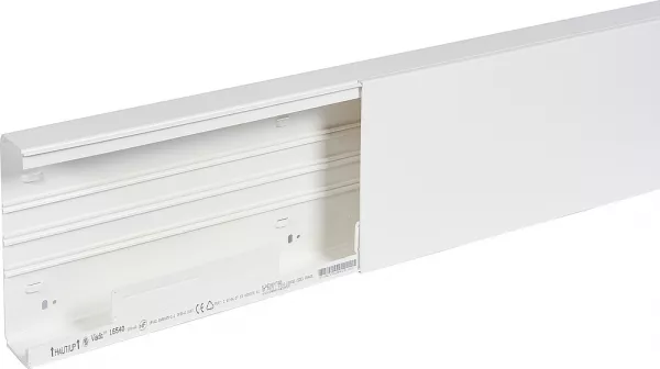 planet wattohm-goulotte distribution viadis 200x60mm-fond+couvercle-1 compart-longueur 2m-blanc (16540)