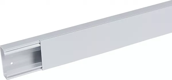 planet wattohm-goulotte distribution viadis 60x25mm-fond+couvercle-1 compart-longueur 2m-gris (16310)