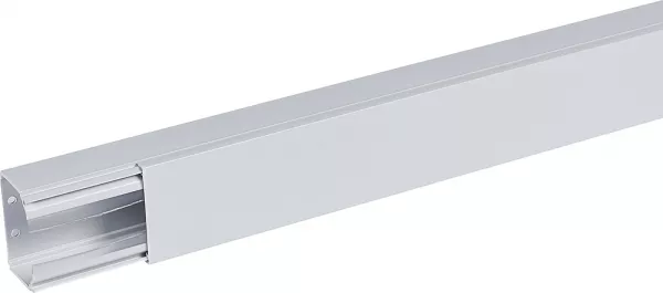 planet wattohm-goulotte distribution viadis 60x40mm-fond+couvercle-1 compart-longueur 2m-gris (16370)