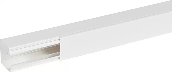 planet wattohm-goulotte distribution viadis 60x60mm-fond+couvercle-1 compart-longueur 2m-blanc (16400)