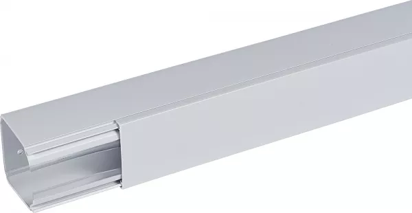 planet wattohm-goulotte distribution viadis 60x60mm-fond+couvercle-1 compart-longueur 2m-gris (16410)