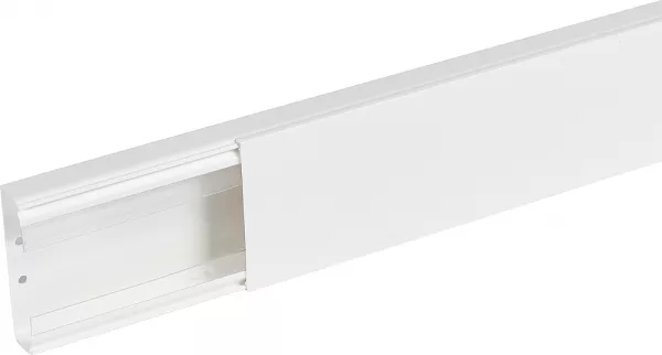 planet wattohm-goulotte distribution viadis 80x25mm-fond+couvercle-1 compart-longueur 2m-blanc (16320)